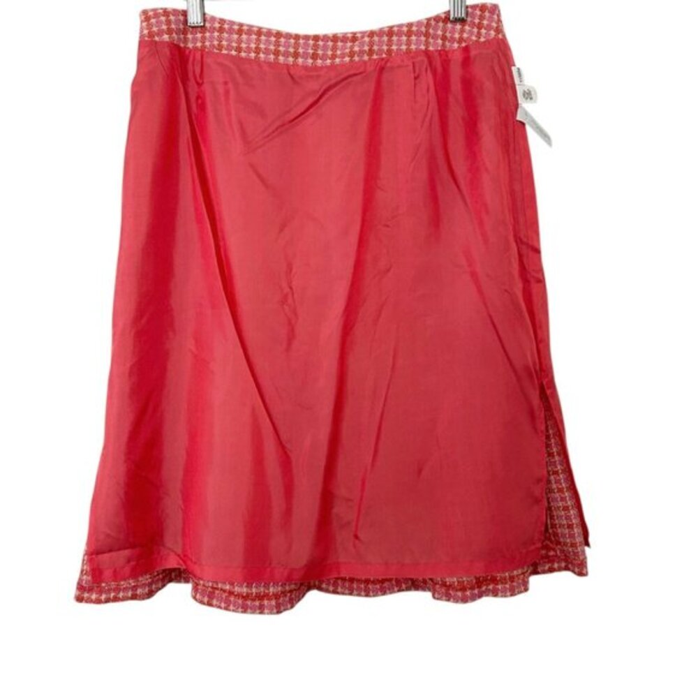 Ann Taylor Linen Blend Pink Orange Tweed Flared‎ Skirt NWT (8) - Picture 6 of 16